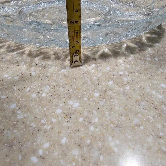 Vintage Oval cut crystal divided serving dish - Picture 4 of 9